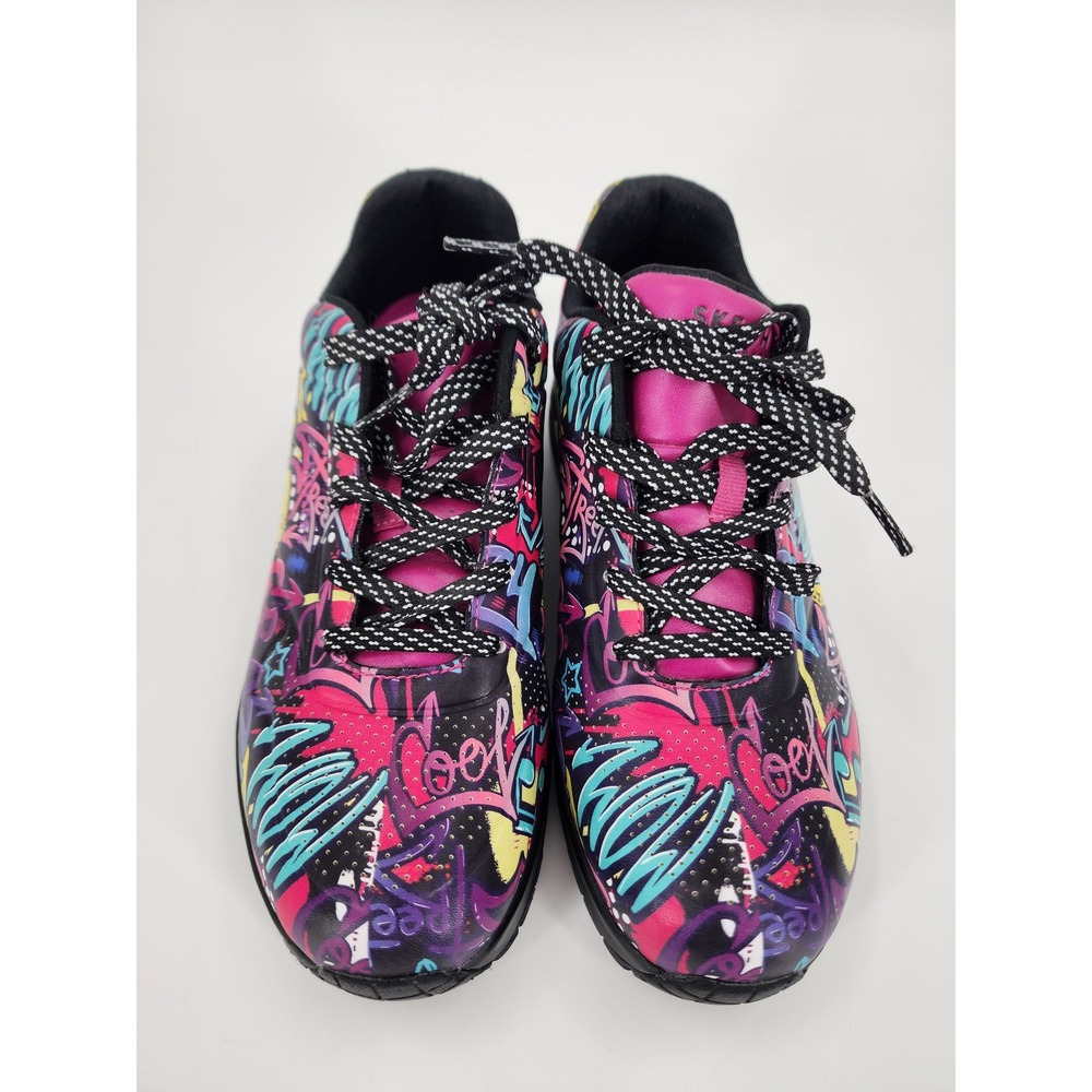 Skechers Street Uno Night Lites Graffiti MultiColor Sneakers 155591 BKMTWomens 9